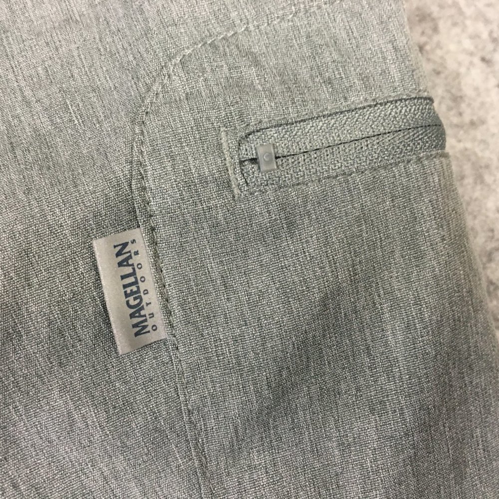 Magellan Shorts 36 Mens Fish Gear Gray Water Repellent Zipper Pocket Lightweight - Picture 8 of 15